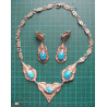 Turkuaz Taşlı Gümüş Kolye ve Küpe Set_461
