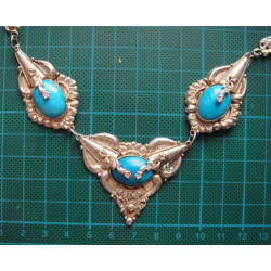 Turkuaz Taşlı Gümüş Kolye ve Küpe Set_461