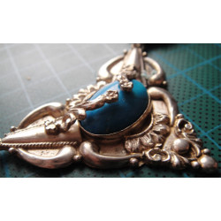 Turkuaz Taşlı Gümüş Kolye ve Küpe Set_461