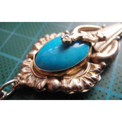 Turkuaz Taşlı Gümüş Kolye ve Küpe Set_461