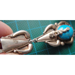 Turkuaz Taşlı Gümüş Kolye ve Küpe Set_461