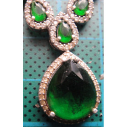 Doğal Yeşil Taşlı Gümüş Kolye_462