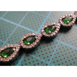 Doğal Yeşil Taşlı Gümüş Kolye_462