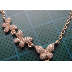 Kelebekli Zirkon Taşlı Gümüş Kolye_463