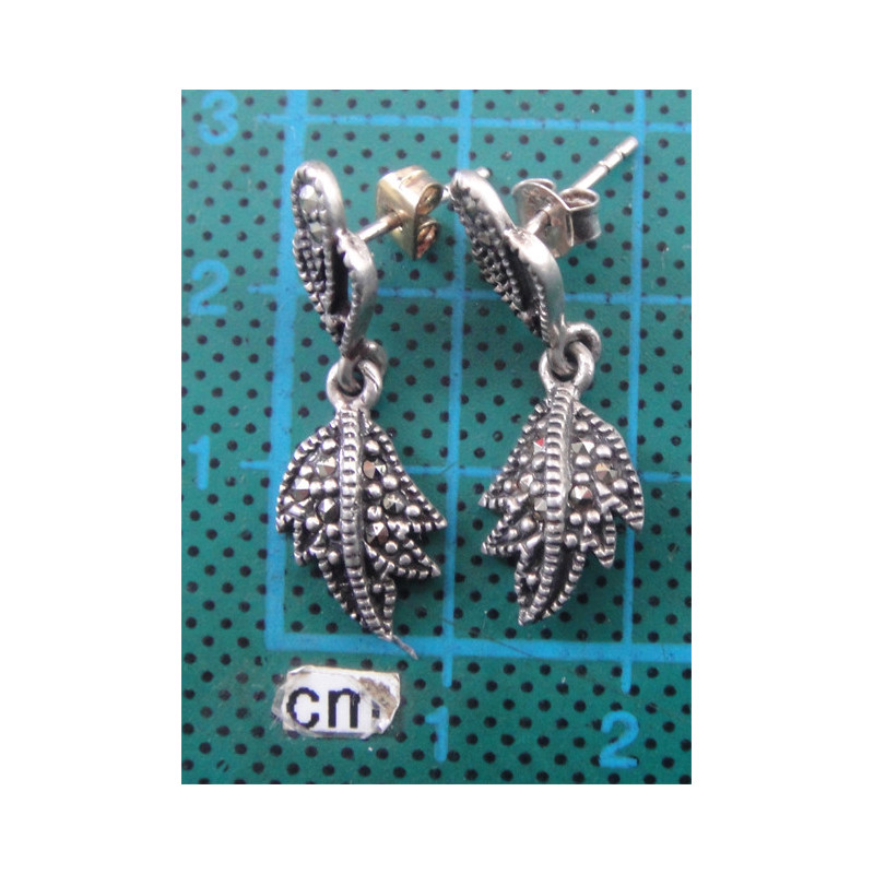 Markazit Taşlı Gümüş Küpe_369