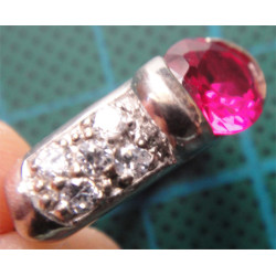 Kırmızı Taşlı Gümüş Küpe_373