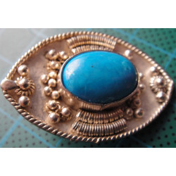 Turkuaz Taşlı Antika Gümüş Küpe_377