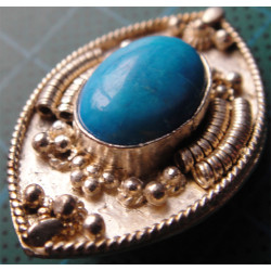 Turkuaz Taşlı Antika Gümüş Küpe_377