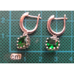 Yeşil Doğal Taşlı Gümüş Küpe_380