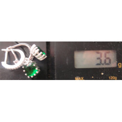 Yeşil Doğal Taşlı Gümüş Küpe_380