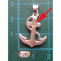 Çapa Formunda Zirkon Taşlı Gümüş Kolye Ucu_1682