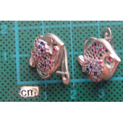 Balık Formunda Gümüş Küpe, Kolye Ucu ve Yüzük Set_384