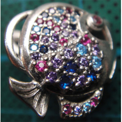 Balık Formunda Gümüş Küpe, Kolye Ucu ve Yüzük Set_384