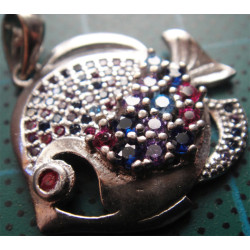 Balık Formunda Gümüş Küpe, Kolye Ucu ve Yüzük Set_384