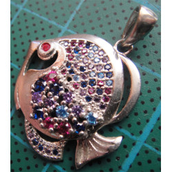 Balık Formunda Gümüş Küpe, Kolye Ucu ve Yüzük Set_384