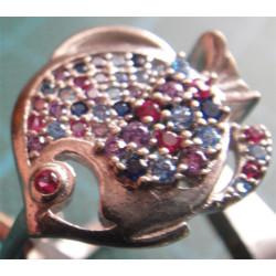 Balık Formunda Gümüş Küpe, Kolye Ucu ve Yüzük Set_384