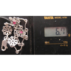 Kırmızı Taşlı Gümüş Bileklik_646