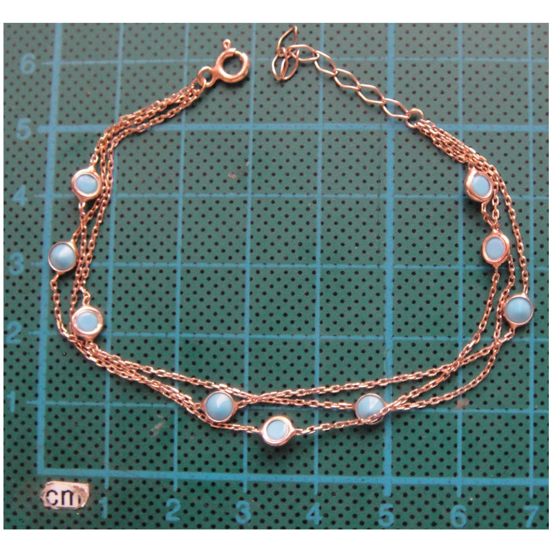 Mavi Taşlı Gümüş Bileklik_655