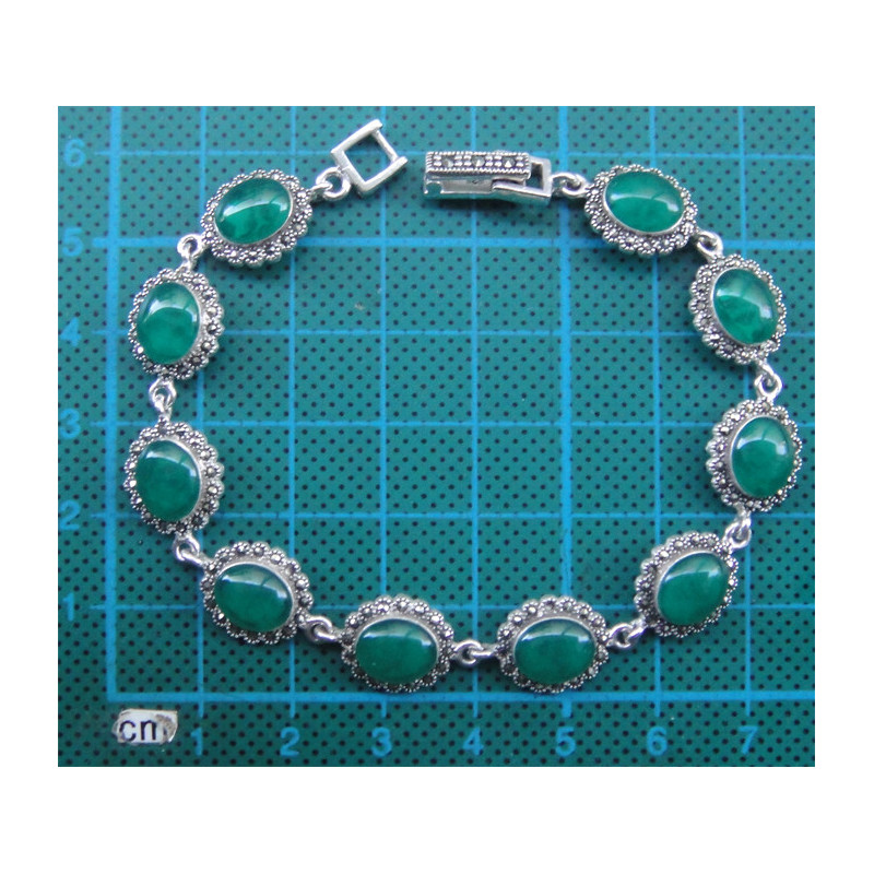 Yeşil Taşlı Gümüş Bileklik_660