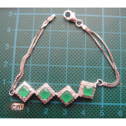 Yeşil Taşlı Gümüş Bileklik_661