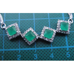 Yeşil Taşlı Gümüş Bileklik_661