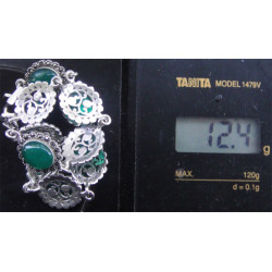 Yeşil Taşlı Gümüş Bileklik_661