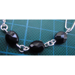 Kalpli Siyah Taşlı Gümüş Bileklik_666