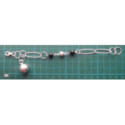 Toplu Siyah Taşlı Gümüş Bileklik_671