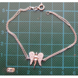 Melek Formunda Zirkon Taşlı Gümüş Bileklik_672