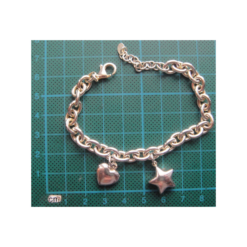 Kalpli Yıldızlı Gümüş Bileklik_692