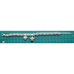 Kalpli Yıldızlı Gümüş Bileklik_692