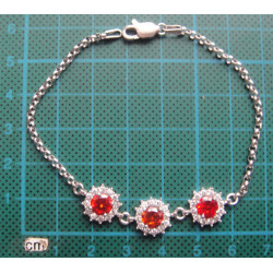 Kırmızı Taşlı Gümüş Bileklik_695