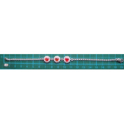 Kırmızı Taşlı Gümüş Bileklik_695