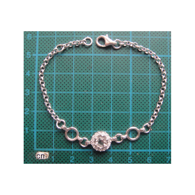 Beyaz Zirkon Taşlı Gümüş Bileklik_699