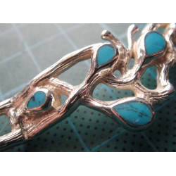 Turkuaz Taşlı Gümüş Bileklik_705