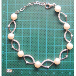 Beyaz İncili Gümüş Bileklik_706