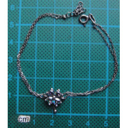 Doğal Taşlı 4 Yapraklı Yonca Gümüş Bileklik_717