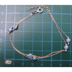 Mavi Nazar Boncuklu Gümüş Bileklik_777