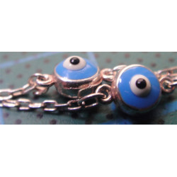 Mavi Nazar Boncuklu Gümüş Bileklik_777