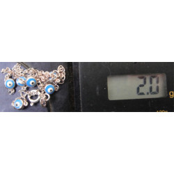 Mavi Nazar Boncuklu Gümüş Bileklik_777