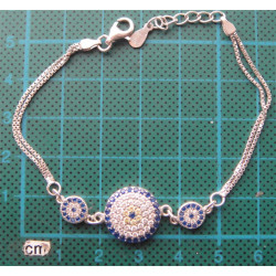 Nazar Boncuklu Gümüş Bileklik_797