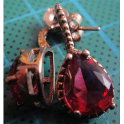 Doğal Taşlı Gümüş Küpe_404