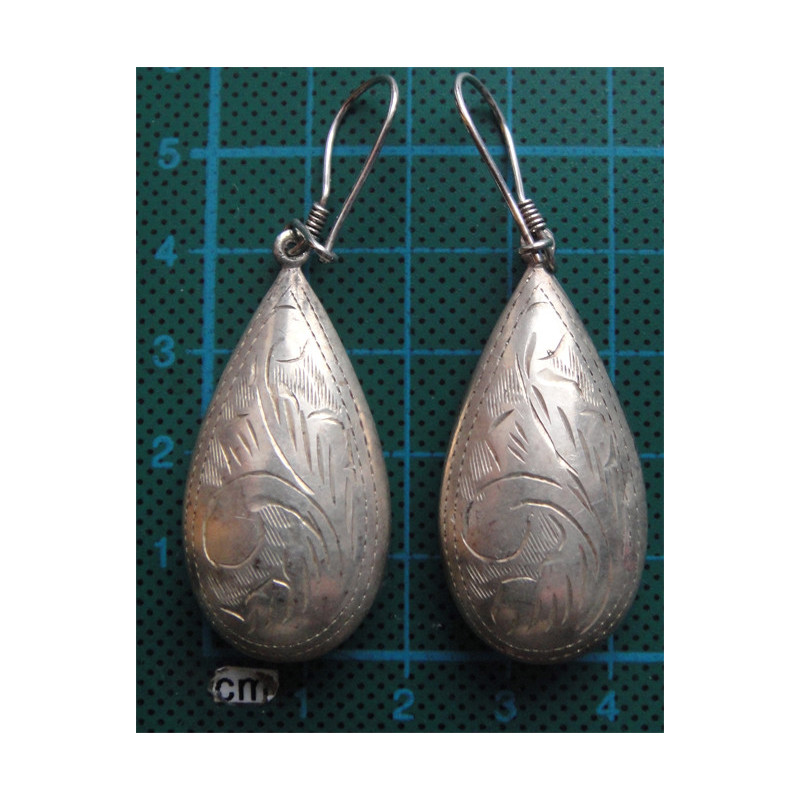 El işçilikli Kazıma Gümüş Küpe_405