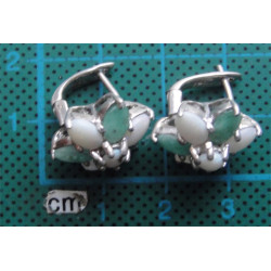 Doğal Taşlı Gümüş Küpe_407