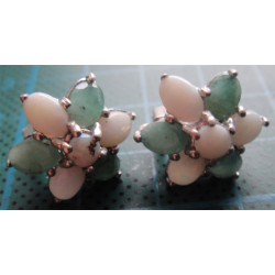 Doğal Taşlı Gümüş Küpe_407