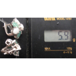 Doğal Taşlı Gümüş Küpe_407