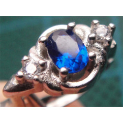 Mavi Taşlı Gümüş Küpe_418