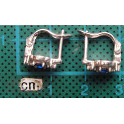 Mavi Taşlı Gümüş Küpe_418