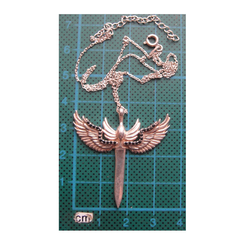 Gümüş Kanatlı Kılıç Kolye Ucu_1689