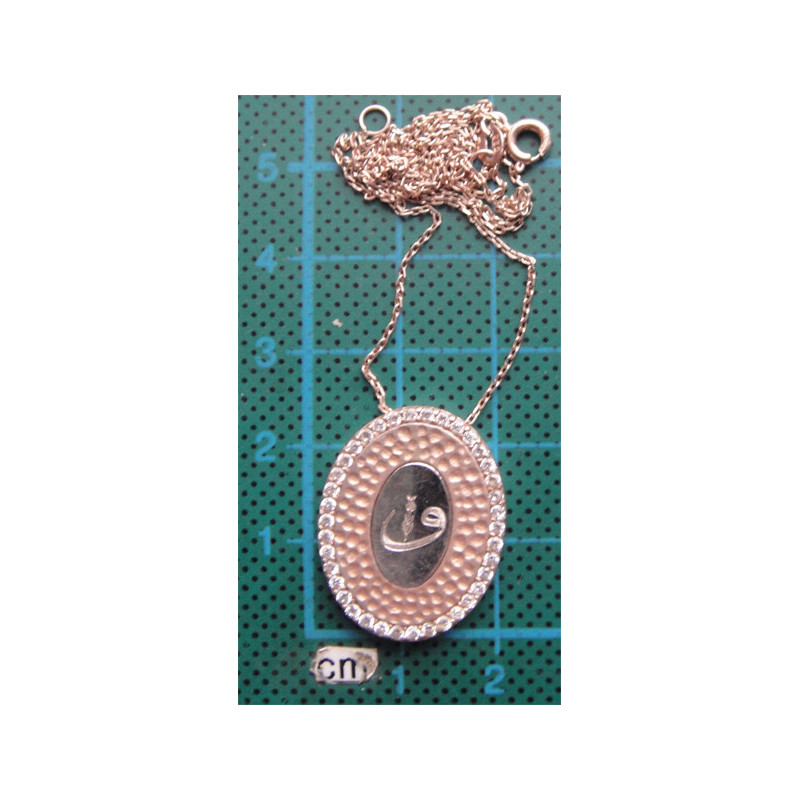 Vav Harfli Gümüş Kolye Ucu_1696